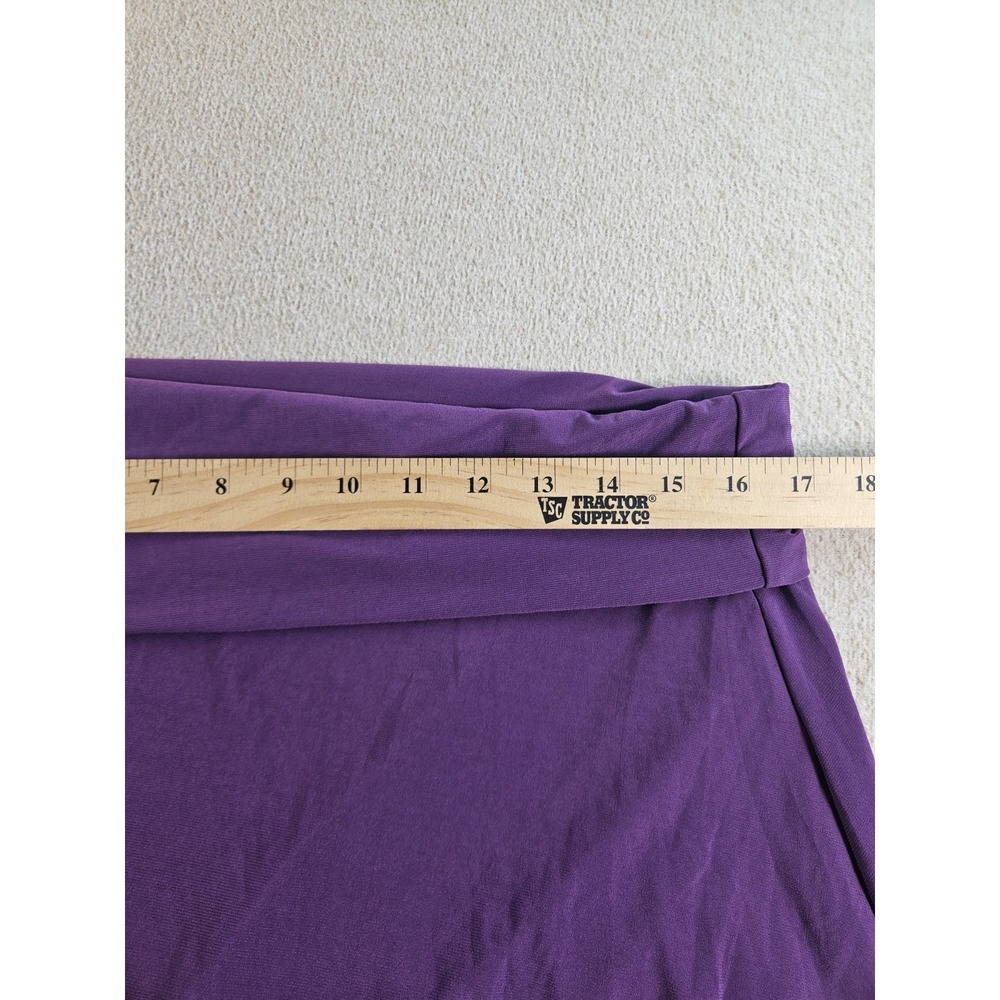 LuLaRoe Women's Maxi Skirt XL Purple Solid Stretch Foldover Waist - Picture 5 of 5
